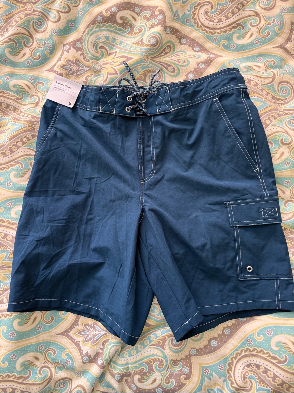 Goodfellow & Co Blue 9” Boardshorts with Contrast Stitching